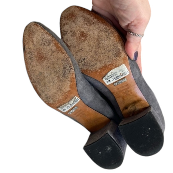 Schutz Tamarah slate gray stretch suede leather tall over knee boots size 8.5 - Picture 9 of 15